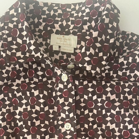 Kate Spade Peplum Top Large Sleeveless Rambling Roses Floral Tile - Picture 4 of 4